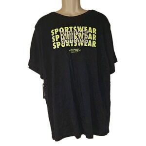 Nike The Nike Tee Shirt Mens XL Standard Fit Navy Neon‎ Graphic Sportswear Logo